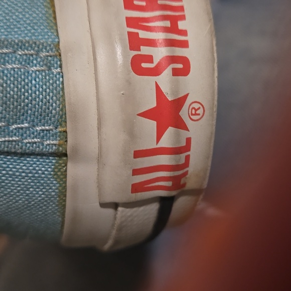 🩵WOMENS SIZE 8 CONVERSE SLIP ON SNEAKERS TURQUOISE BLUE ALL 🌟 STARS🩵 - Picture 6 of 7